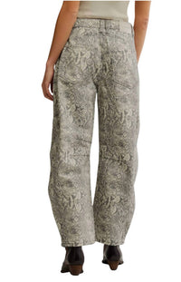 Free People - Good Luck Printed Barrel Jeans
