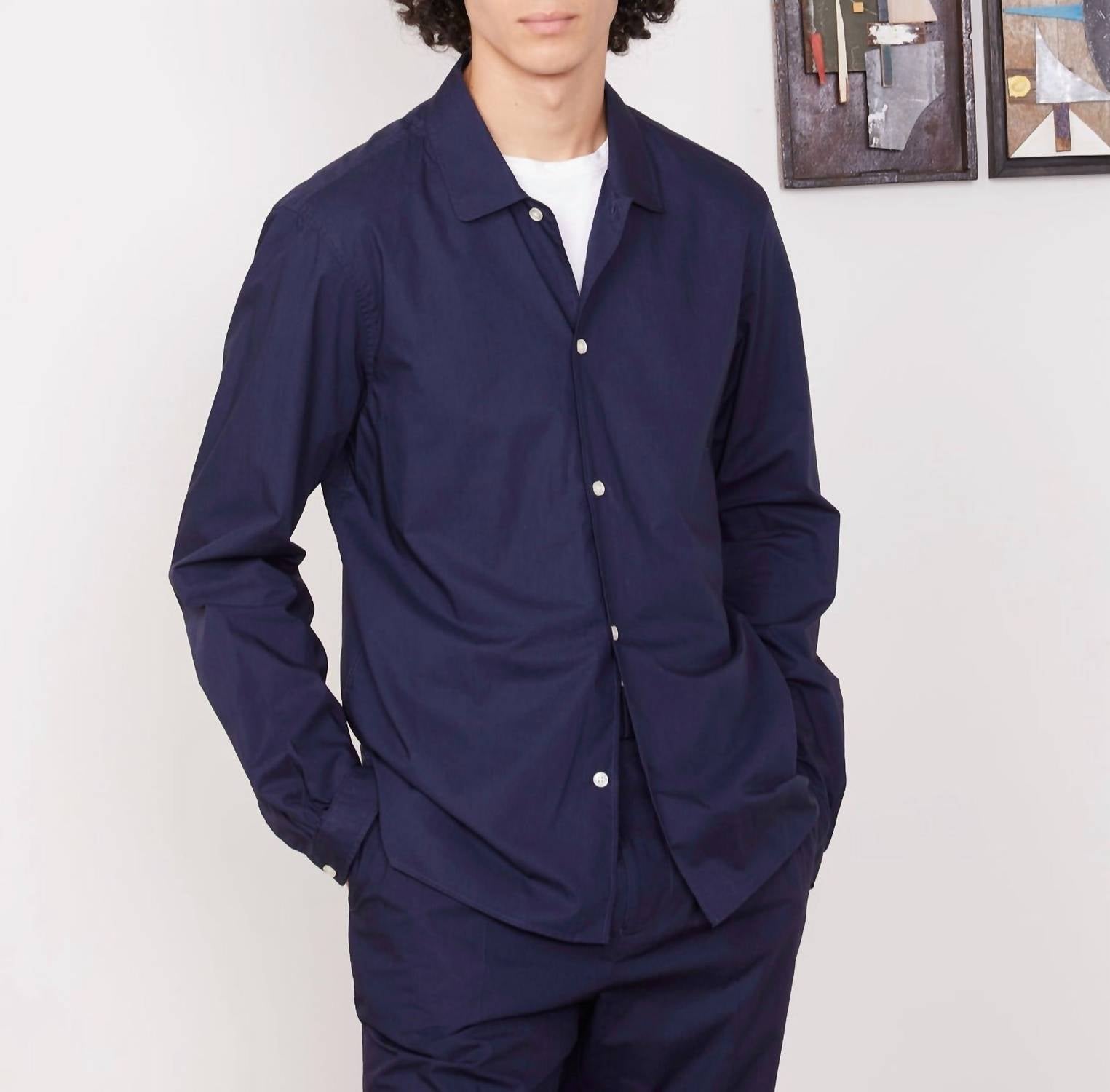 Officine Générale Eloan Shirt in night sky - men's shirt