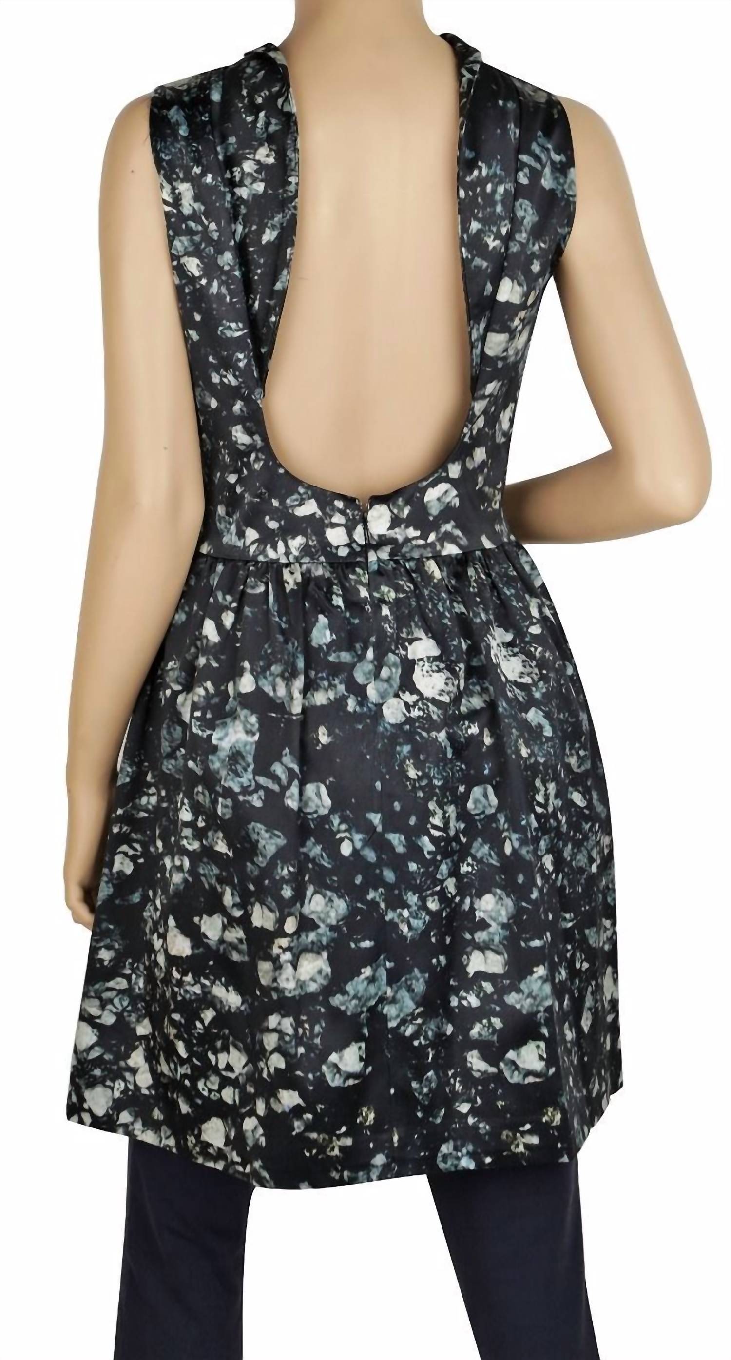 Badgley Mischka - Women's Floral Open Back Skirted Sleeveless Dress