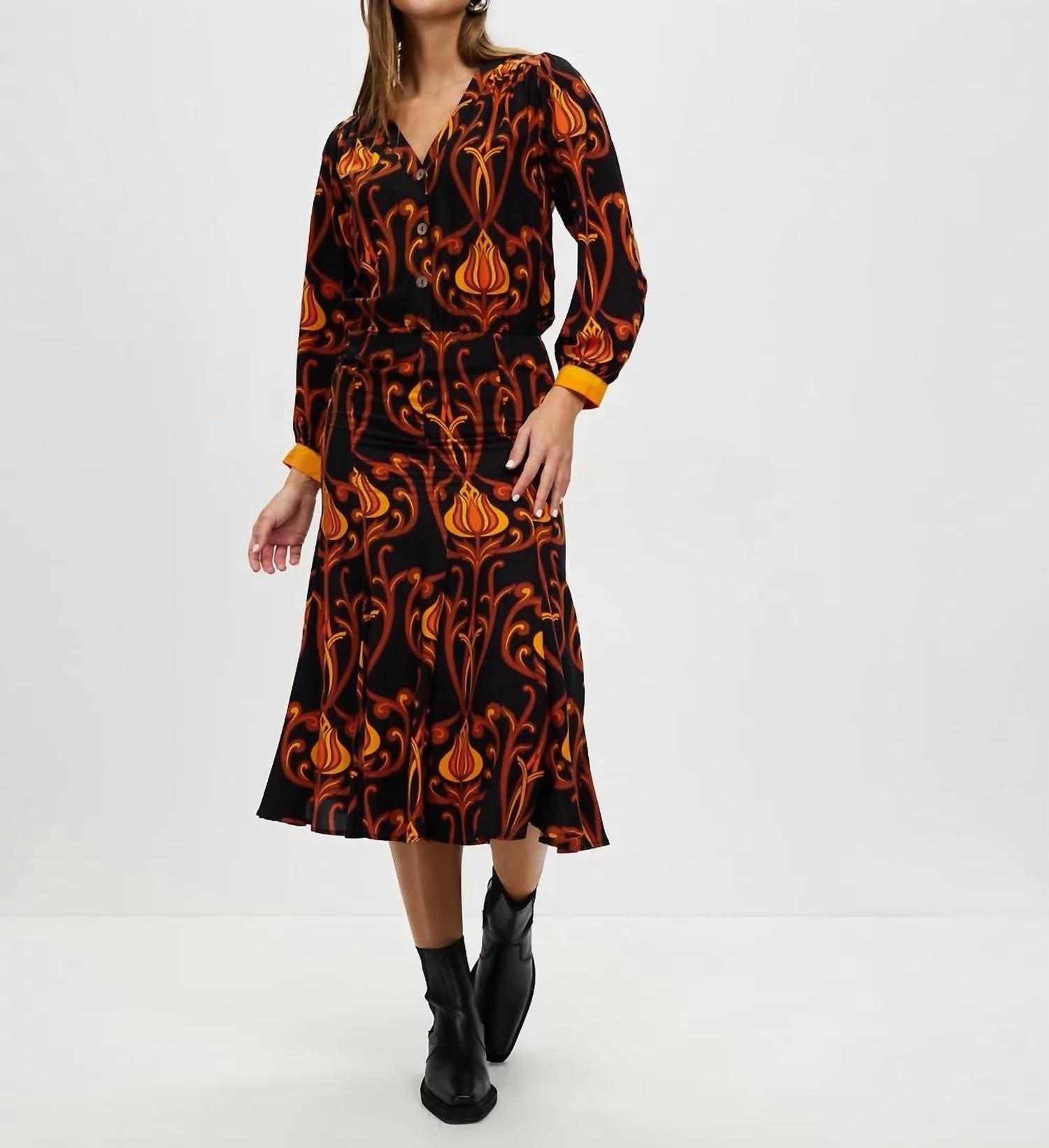 LENNI the label Hook Dress in deco black - women's dress - alternate view