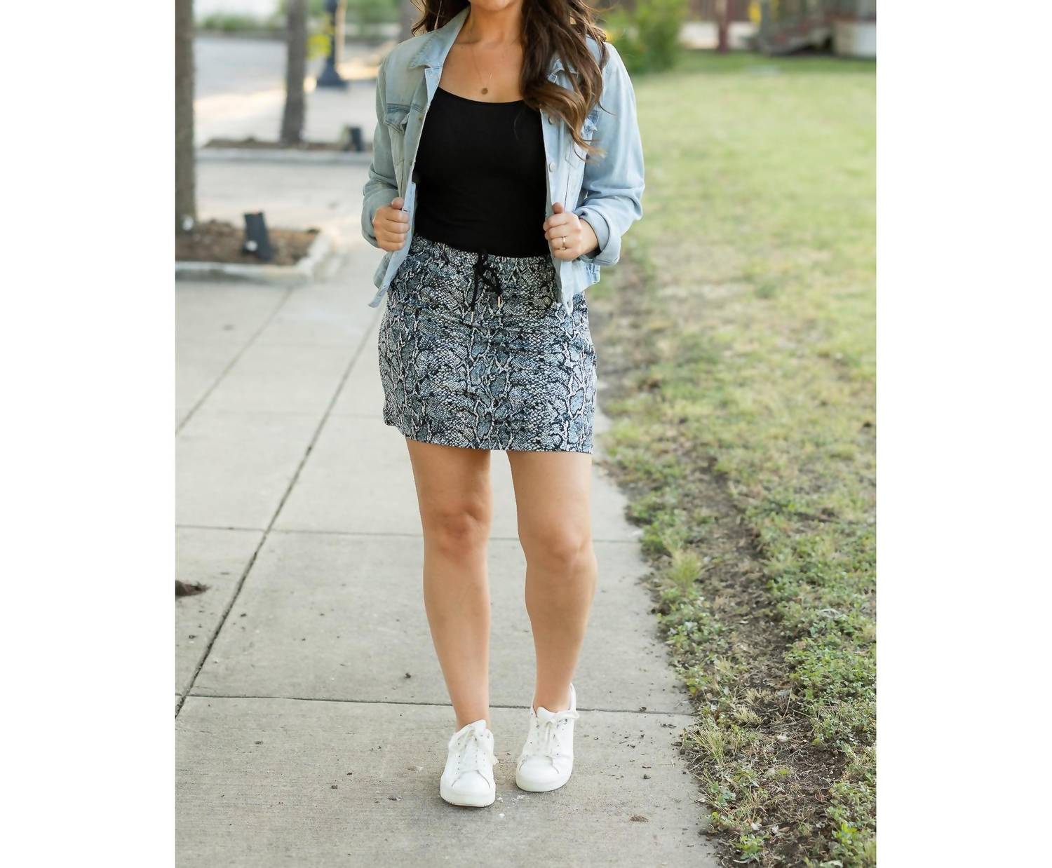 Julia Rose Sydney Jogger Skirt in snakeskin - women's skirt