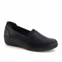 Andrea Women's Wedge Heel Loafer in black - women's flats
