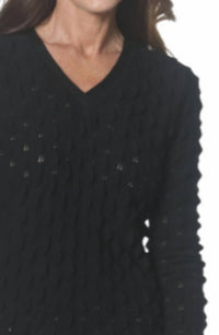 J'Envie/Eli - Textured V Neck Top