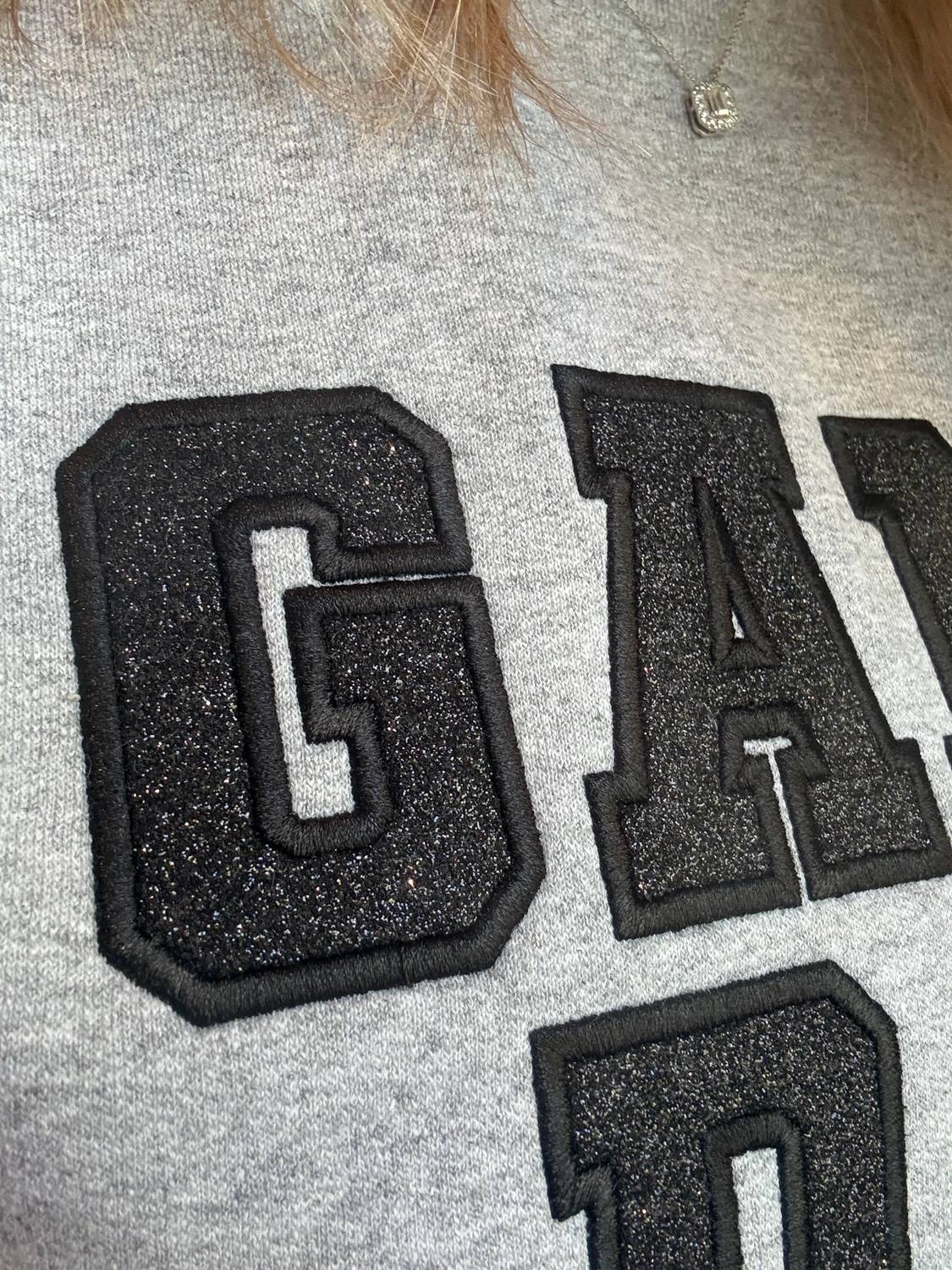 Top Notch Embroidery - Game Day Glitter Embroidered Sweatshirt