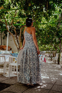 Dress Forum - Summer Capri Drop Waist Ruched Maxi Dress