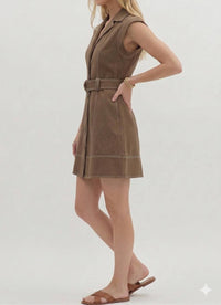 entro Tailored Outlaw Dress in brown - women's dress - alternate view