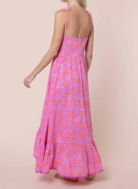 Juliet Dunn - Ginkgo Print High-low Floral Maxi Dress