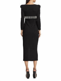 Alina Pearl Fringe Sweater Midi Dress