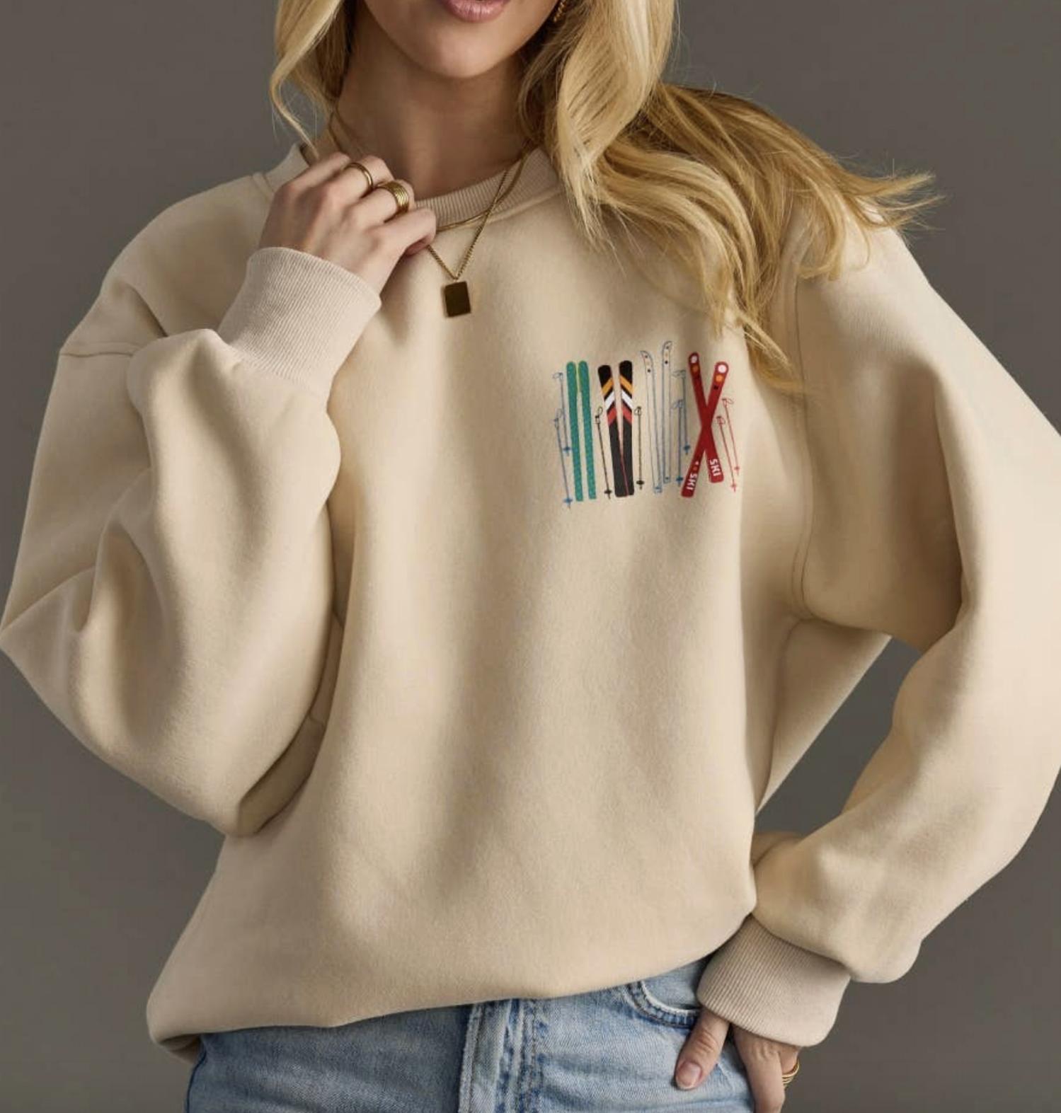 Panache Apparel Apres Ski Club Sweatshirt in tan - women's sweater