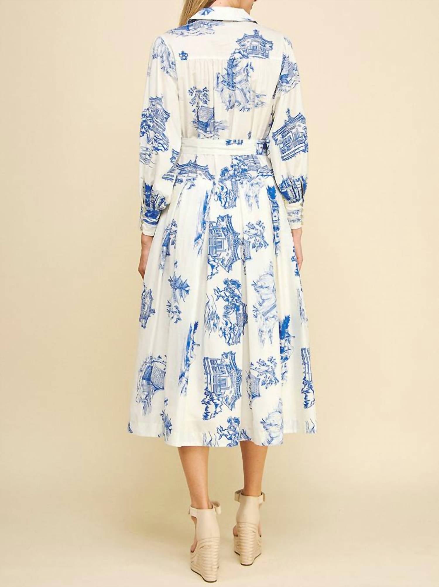 Pinch - Everly Toile Print Midi Dress