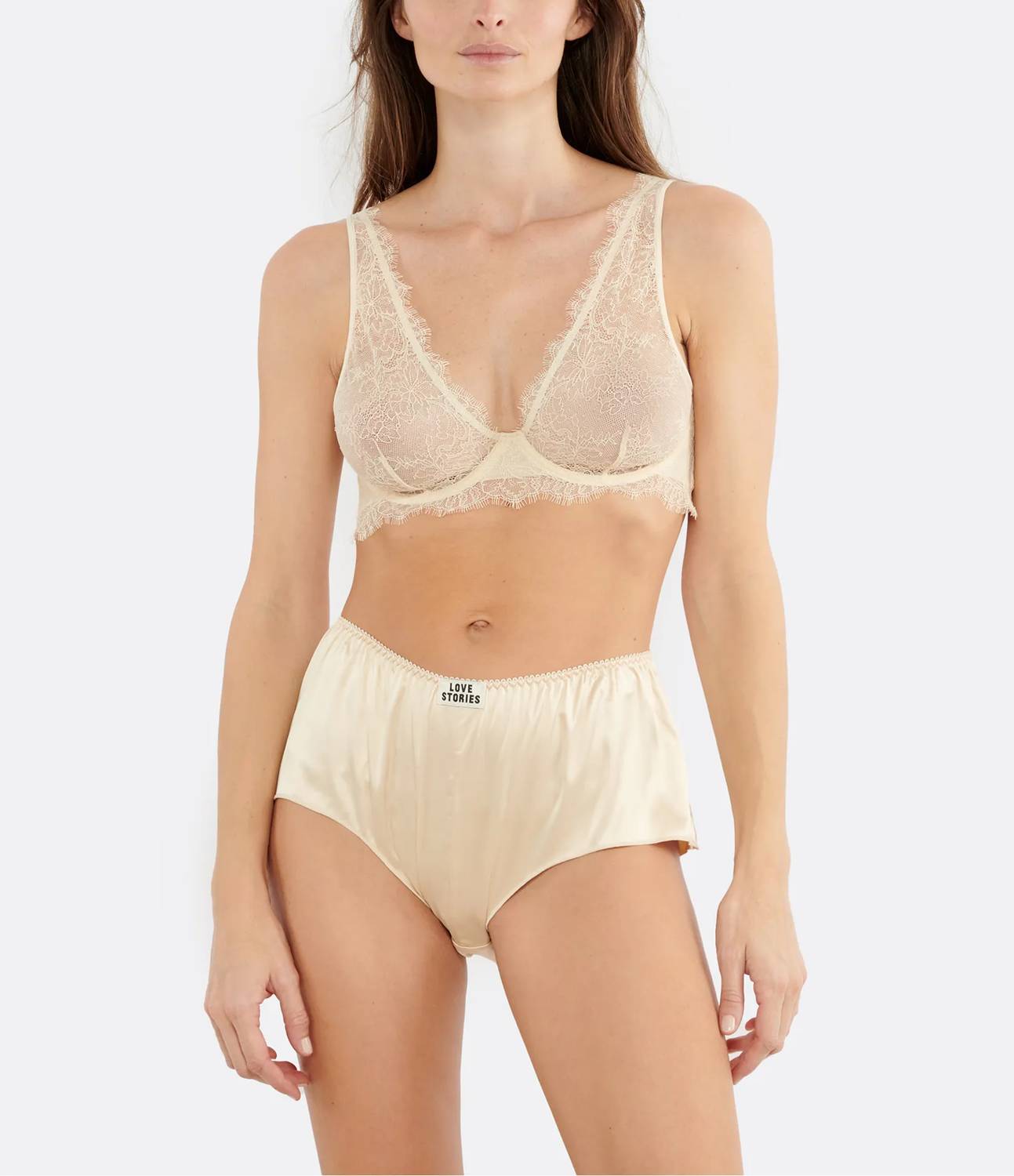 Love Stories Chrissyhigh Waisted Briefs in off white - women's intimate