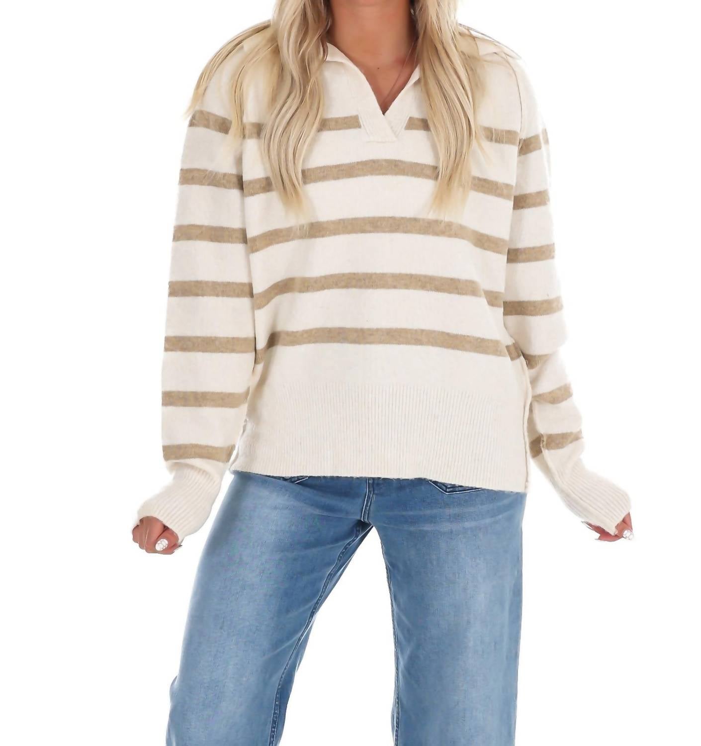 In February - Cozy Current Stripe Sweater