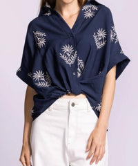 Pink Martini - Reese V-neck Button-up Shirt
