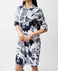 Joseph Ribkoff - Stretch Poplin Conversational Print Shift Dress