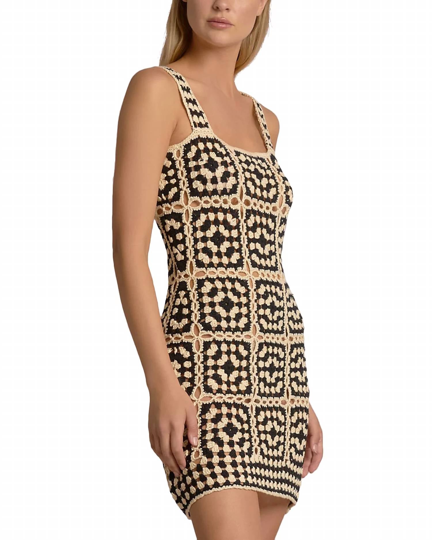 Elan - Crochet Square Neck Swim Cover Up Dress