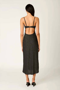 NIA Doheny Polka Dot Dress in black - women's dress - detail view