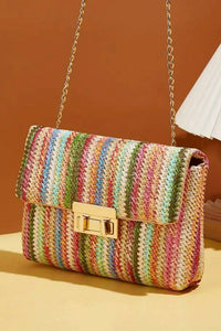 Kentce Fashion - Women's Bohemian Woven Gold Chain Shoulder Bag
