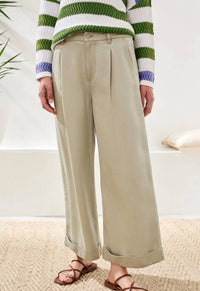 Tribal - Brooke Pleated Wide Leg Pants With Cuffs