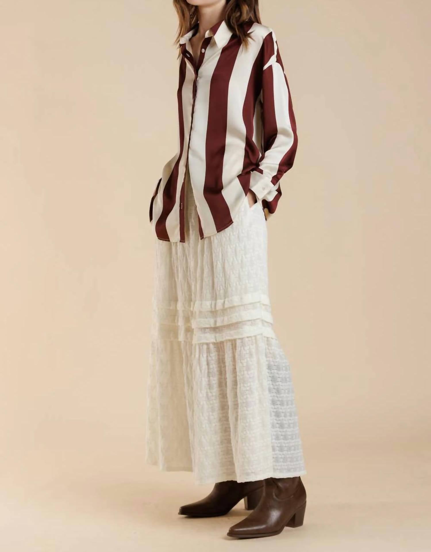A & She - Zoe Button Down Long Sleeve Shirt