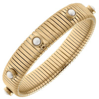 CANVAS Style Women's Winston Pearl Watchband Bangle in gold - women's jewelry - detail view