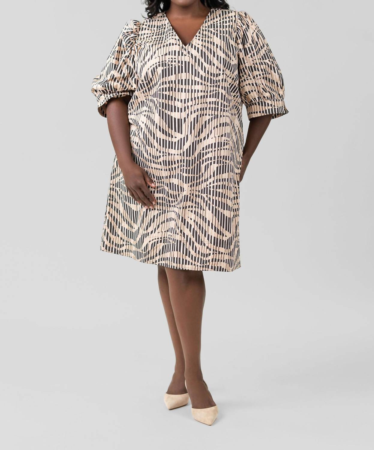 Marie Oliver - Ola V-neck Mini Dress - Plus