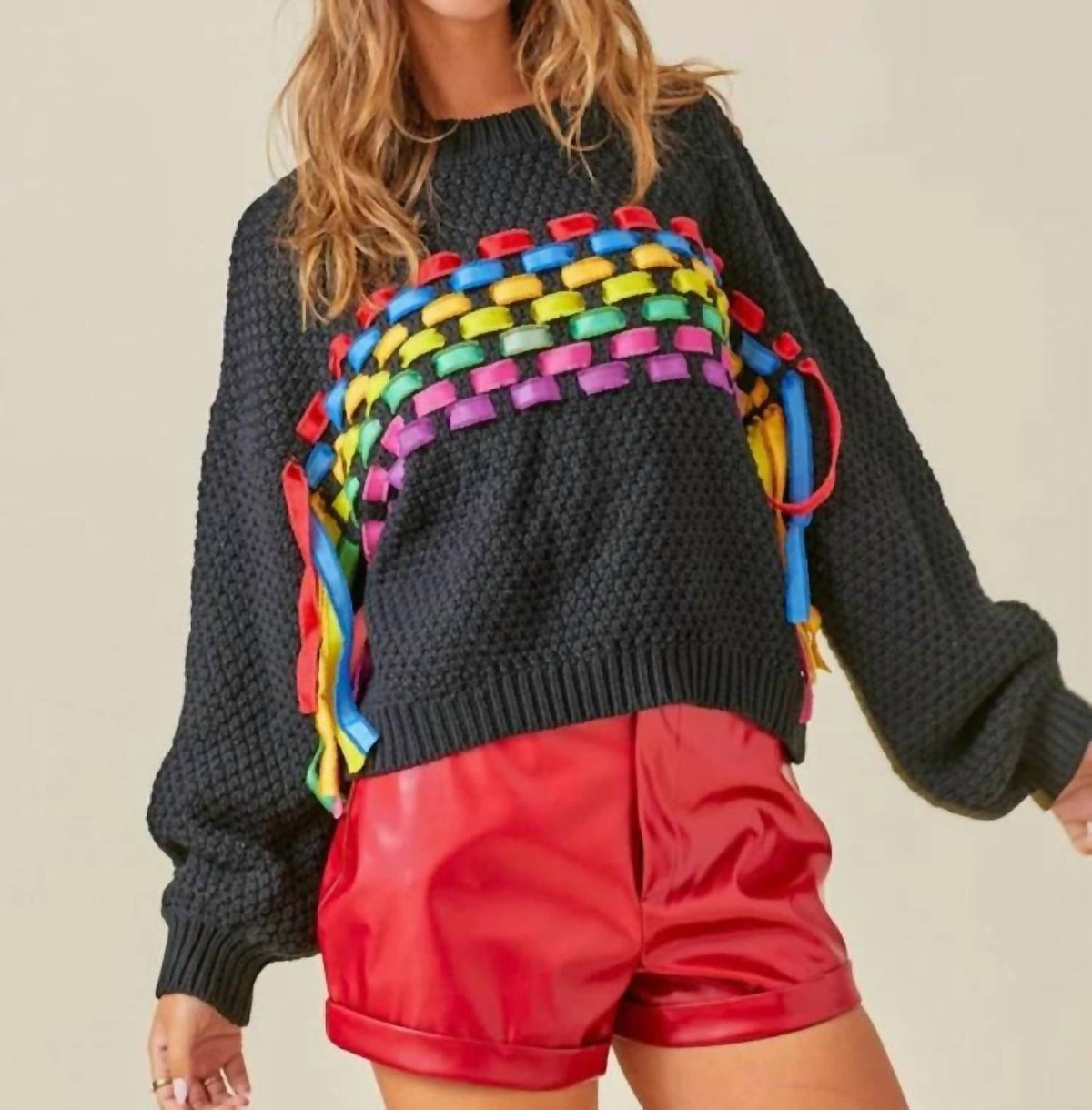 Day + Moon - Rainbow Ribbon sweater