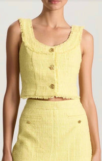 alice + olivia Shila Corset Top in yellow - women's shirt - view 5