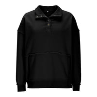 Shewin - Snap Collar Cozy Sweatshirt