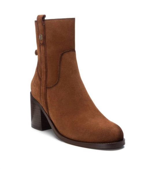 Xti - Women's Suede Block Heel Booties