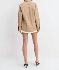 Favorite Daughter The Ex-boyfriend Shirt in oatmeal stripe 1 - women's shirt - alternate view