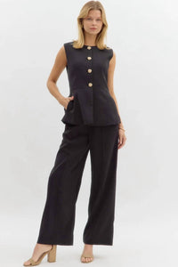 Entro - Ashley Pintuck Straight Leg Trouser Pants