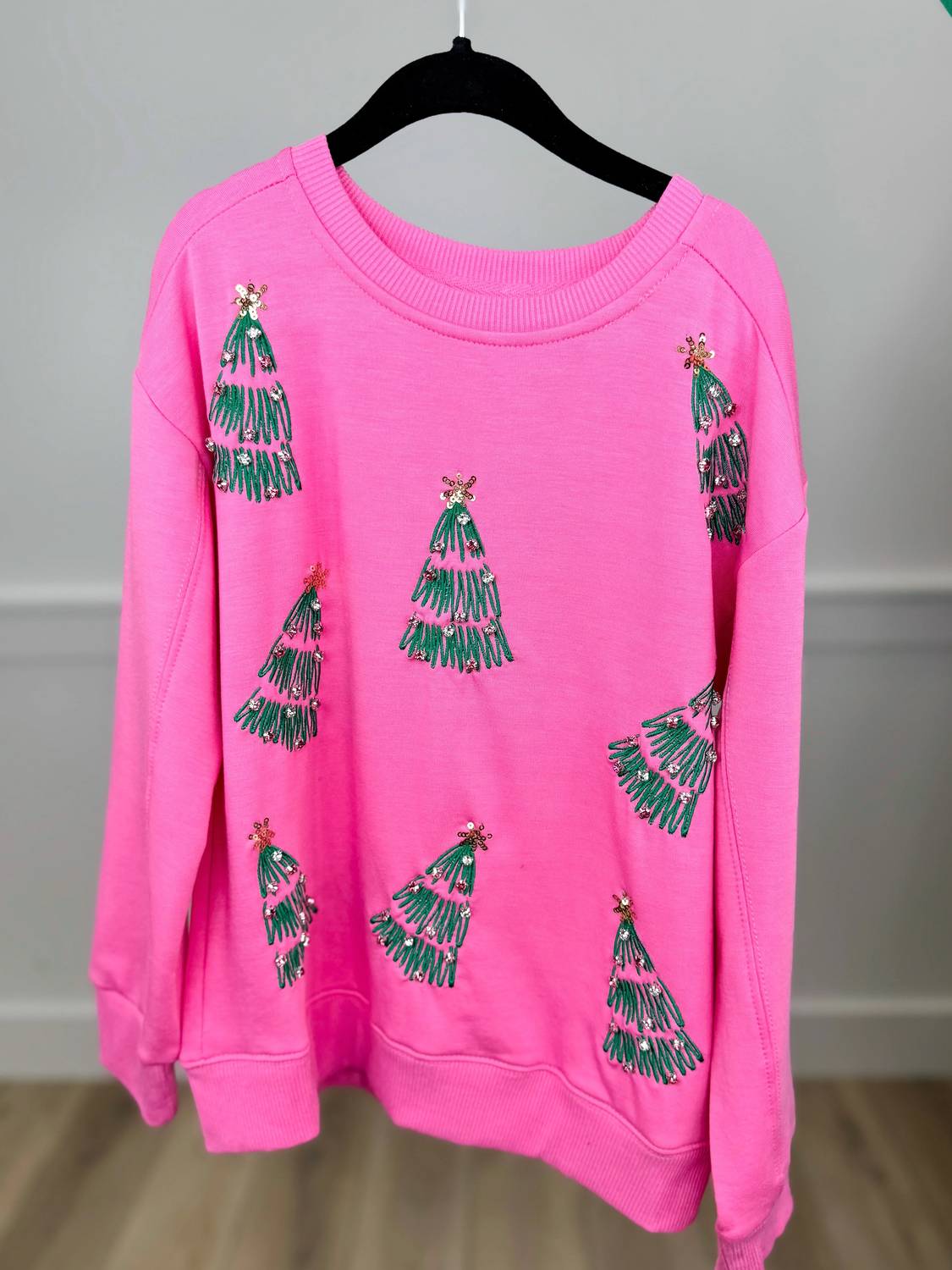 Mary Square - Kid's Sparkling Tree Long Sleeve Sweatshirt