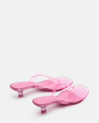 STEVE MADDEN Women's Tracie Y2k Jelly Thong Kitten Heel Sandal in pink - women's sandal - alternate view
