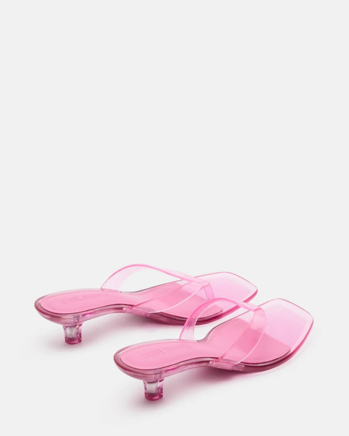 STEVE MADDEN Women's Tracie Y2k Jelly Thong Kitten Heel Sandal in pink - women's sandal - alternate view
