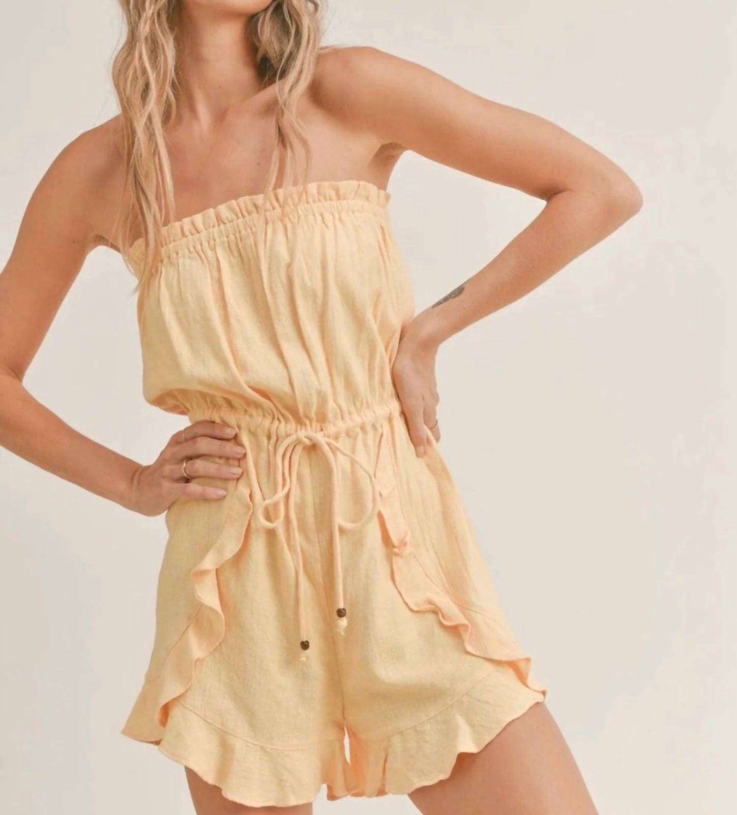 Sadie & Sage - Miss Sunshine Linen Tube Romper