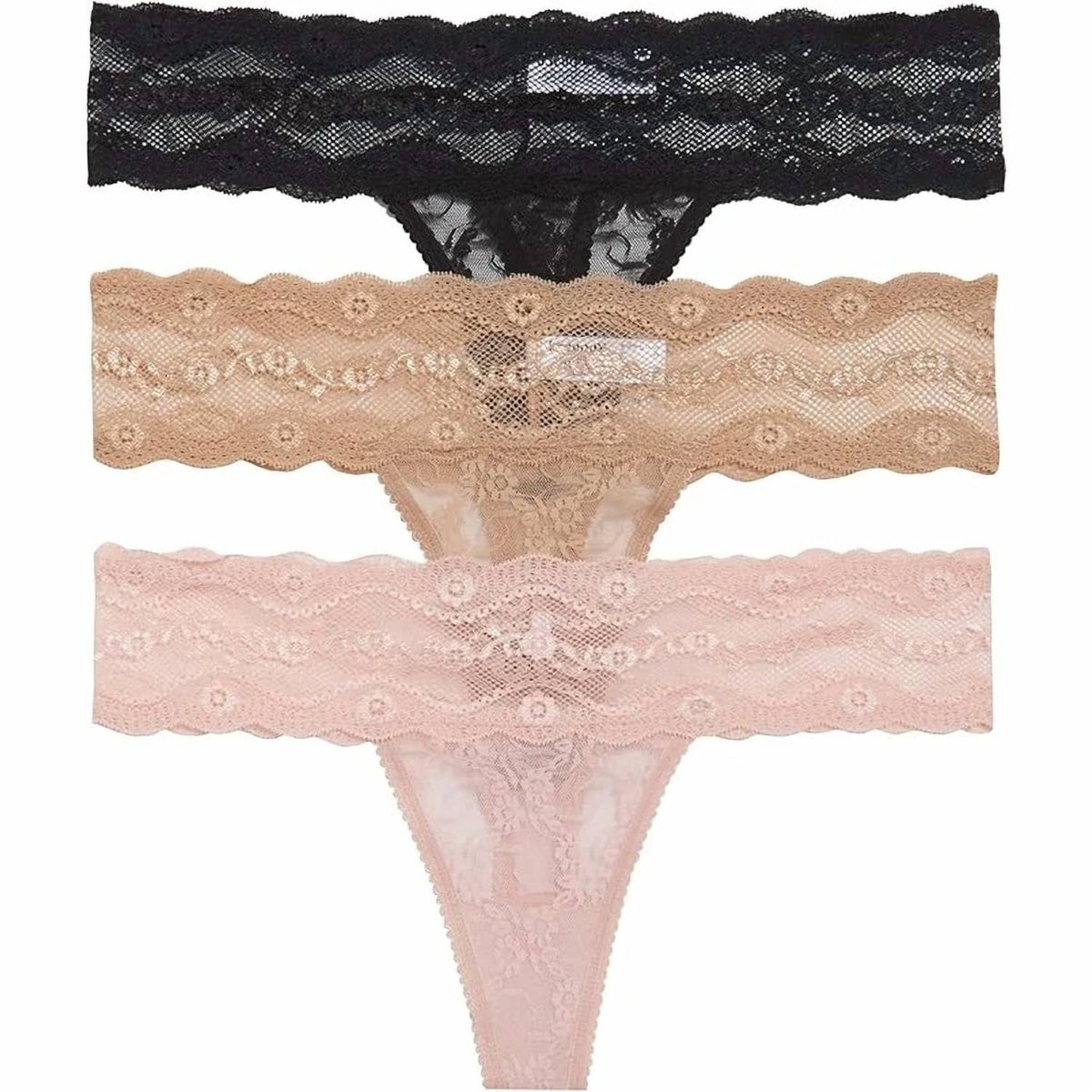 Wacoal - Women's Lace Kiss Thong Panties Three-piece Set