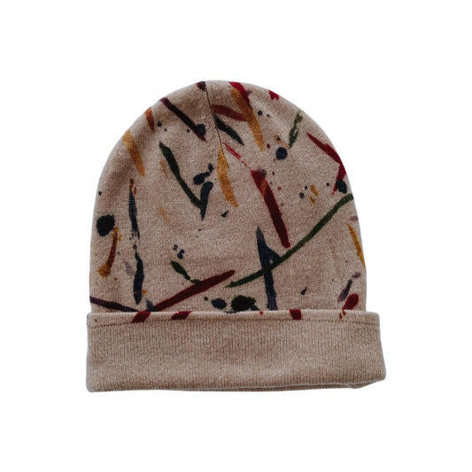 CASHMERE PAINT SPLATTER BEANIE