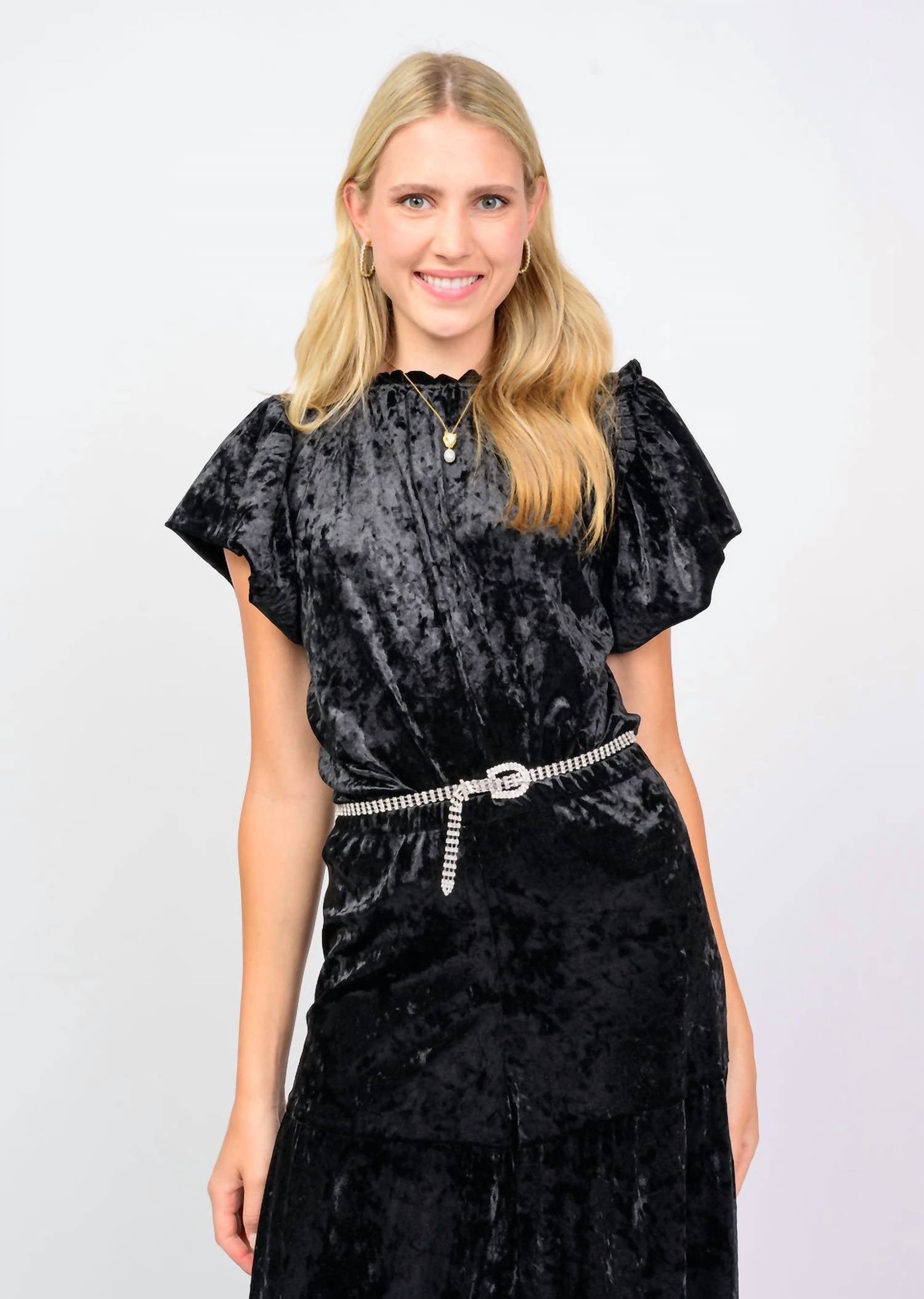 Ivy Jane - Velvet Flounce Blouse