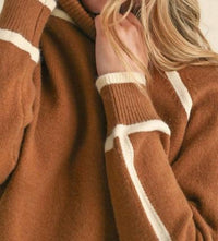 &Merci - Turtleneck Raglan Sleeves Sweater