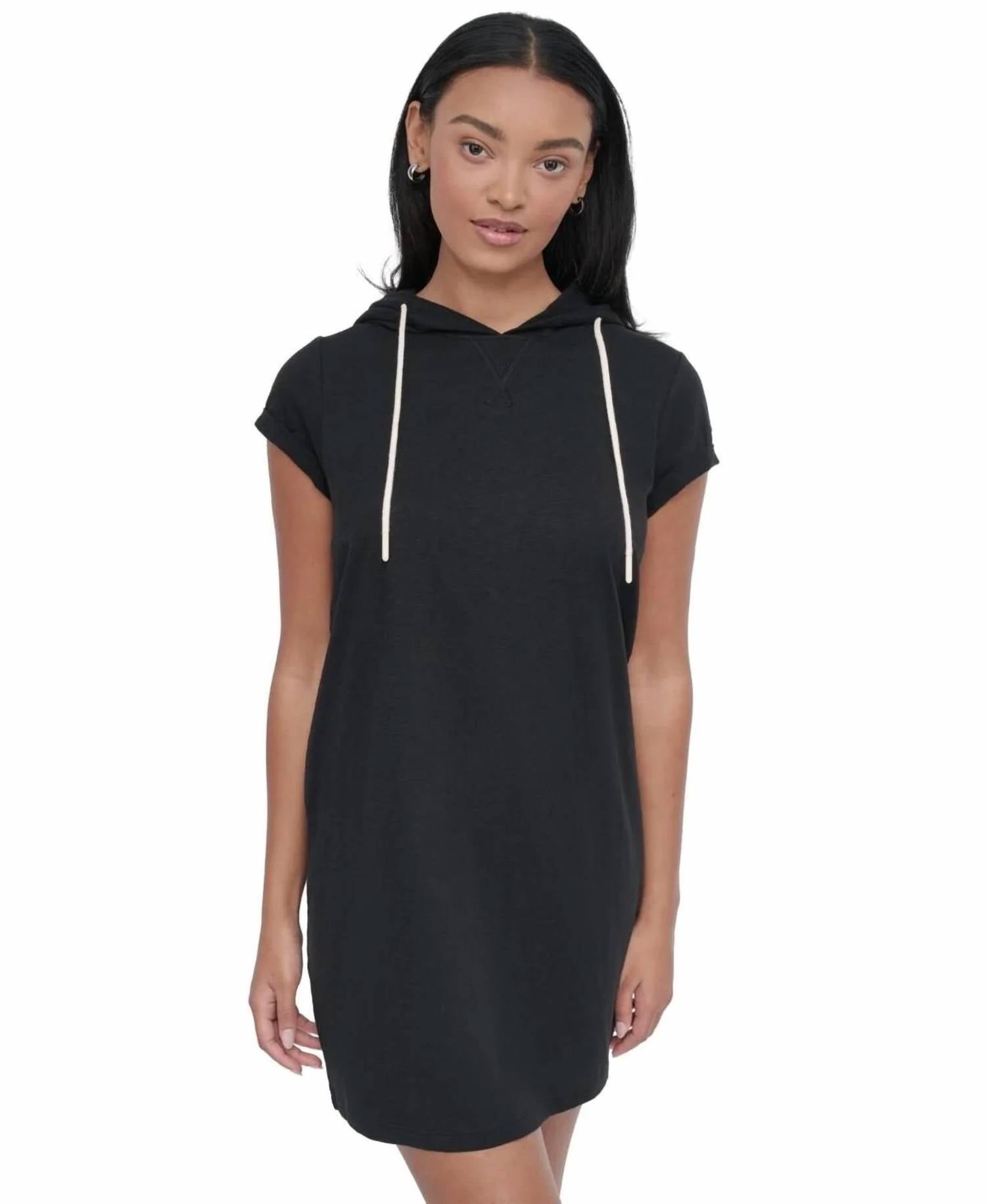 Dkny - Roll-sleeve Hooded Sneaker Dress