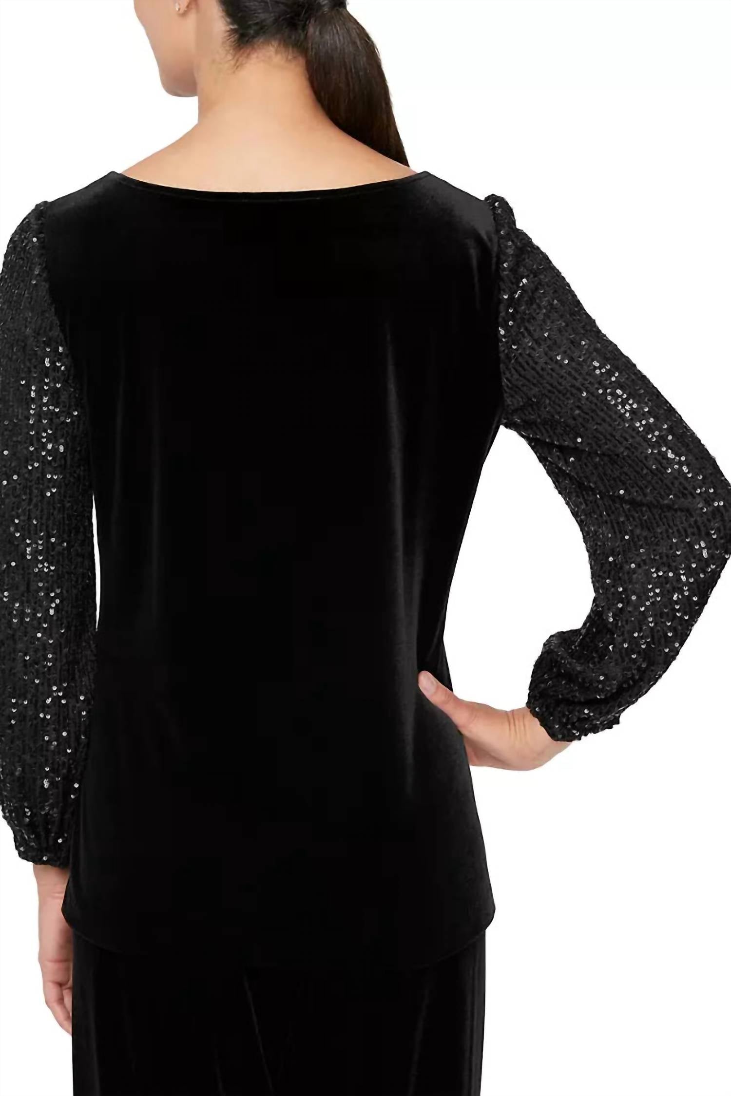 Alex Evenings - Embellished Ruched Waist Blouse