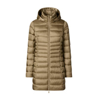 SAVE THE DUCK Reese Hooded Puffer Coat in husk green - women's top - view 4