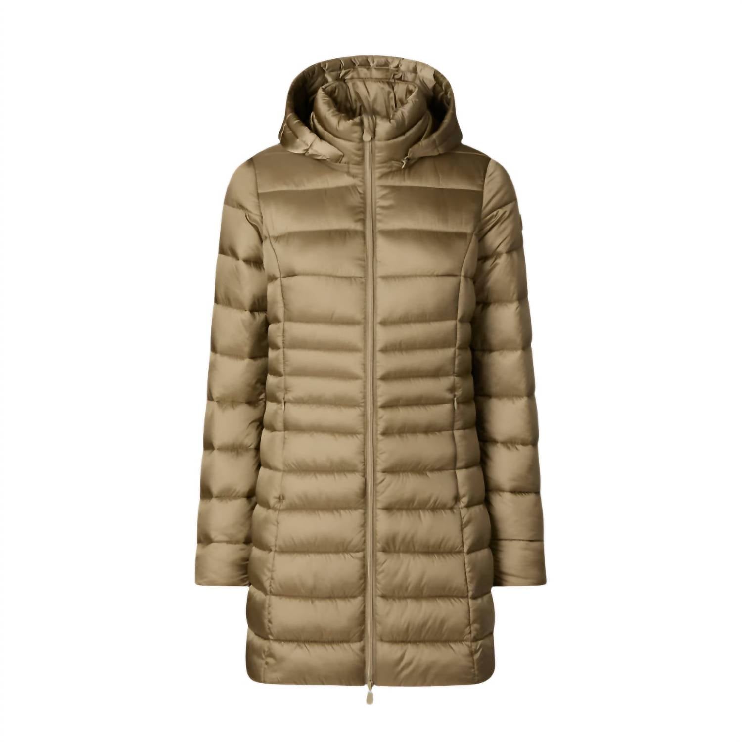 SAVE THE DUCK Reese Hooded Puffer Coat in husk green - women's top - view 4