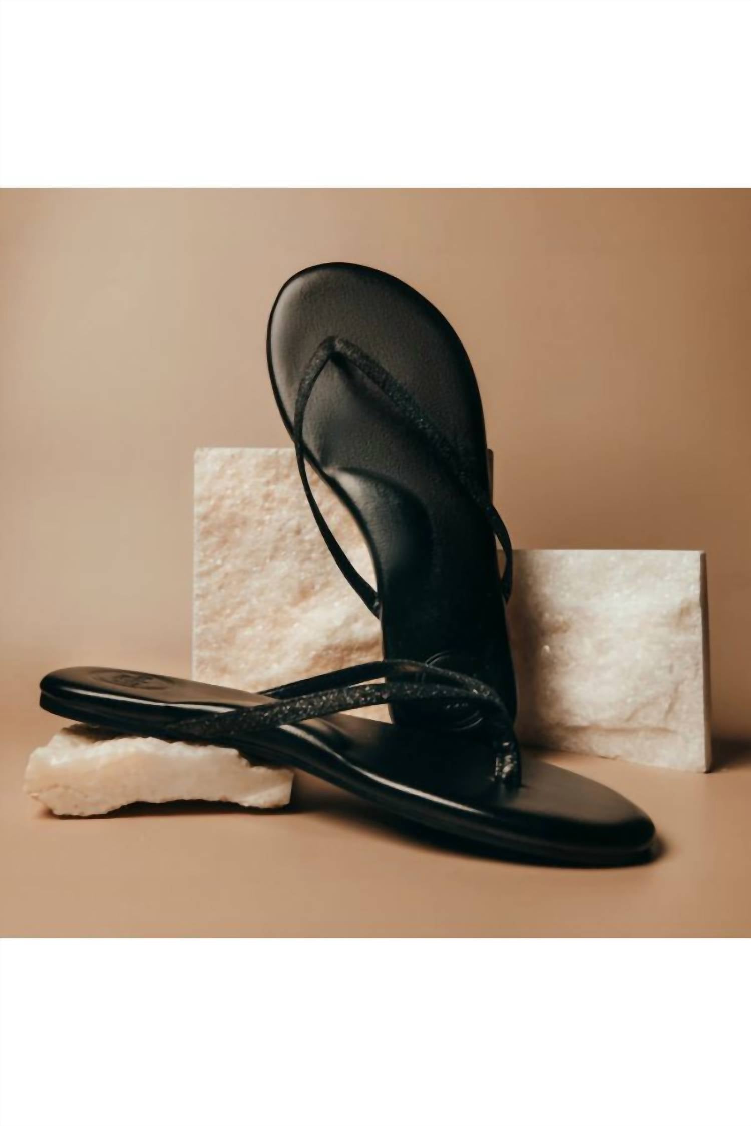 solei sea Women's Indie Flip Flop Sandal in black glitter - women's sandal - view 6