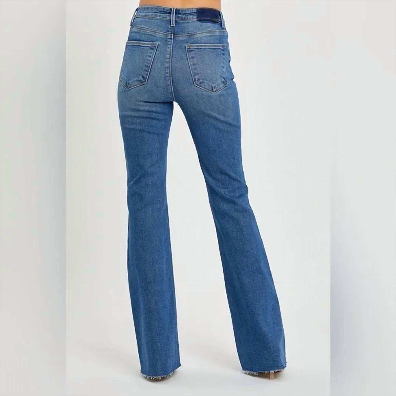 Risen - High Rise Raw Cut Bootcut Jeans