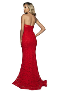 Blush Prom - Lace Strapless Mermaid Gown
