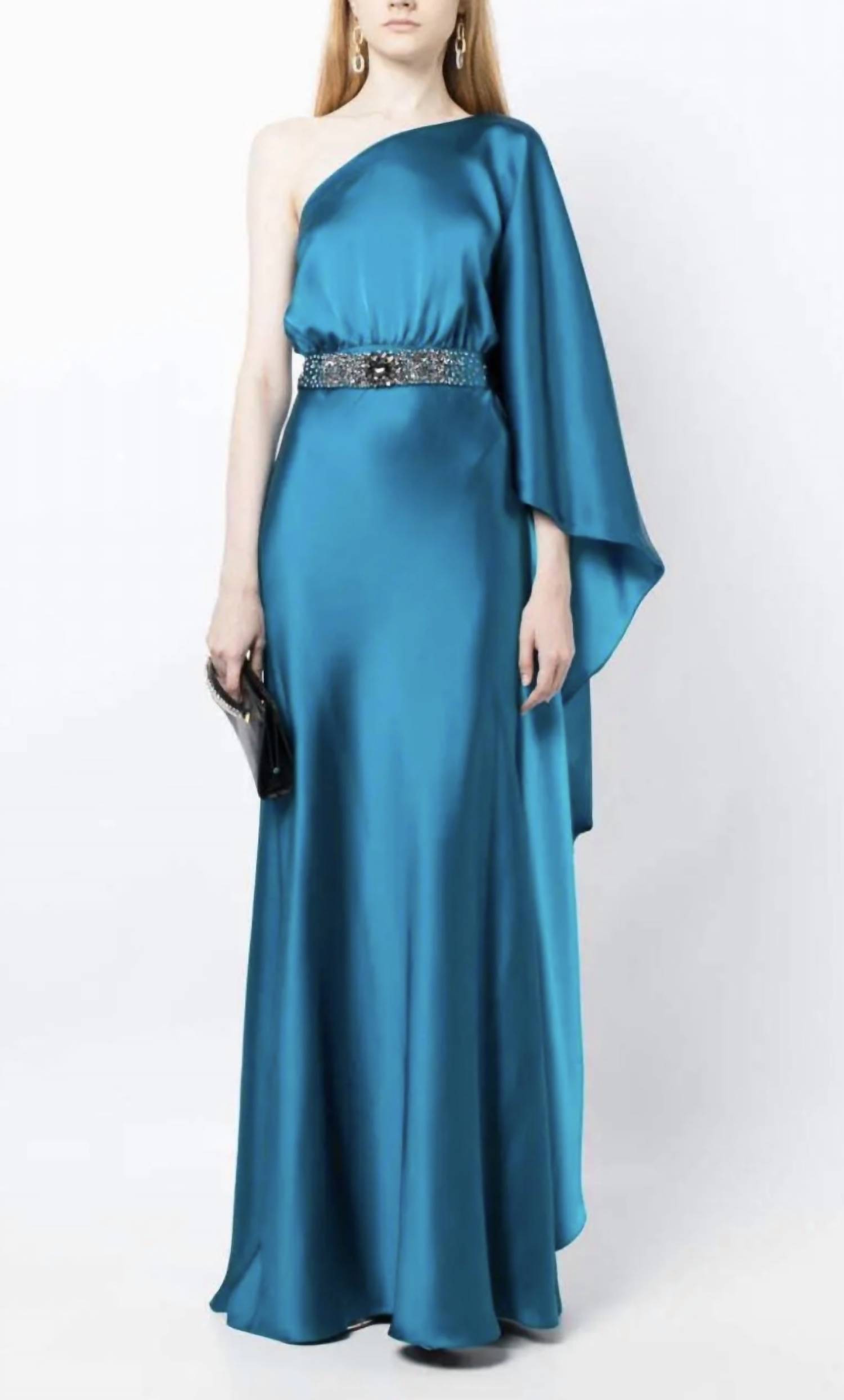 Sachin & Babi - Zahara One-shoulder Satin Gown