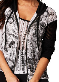Angel Apparel - Abstract Zip Hoodie Cardigan