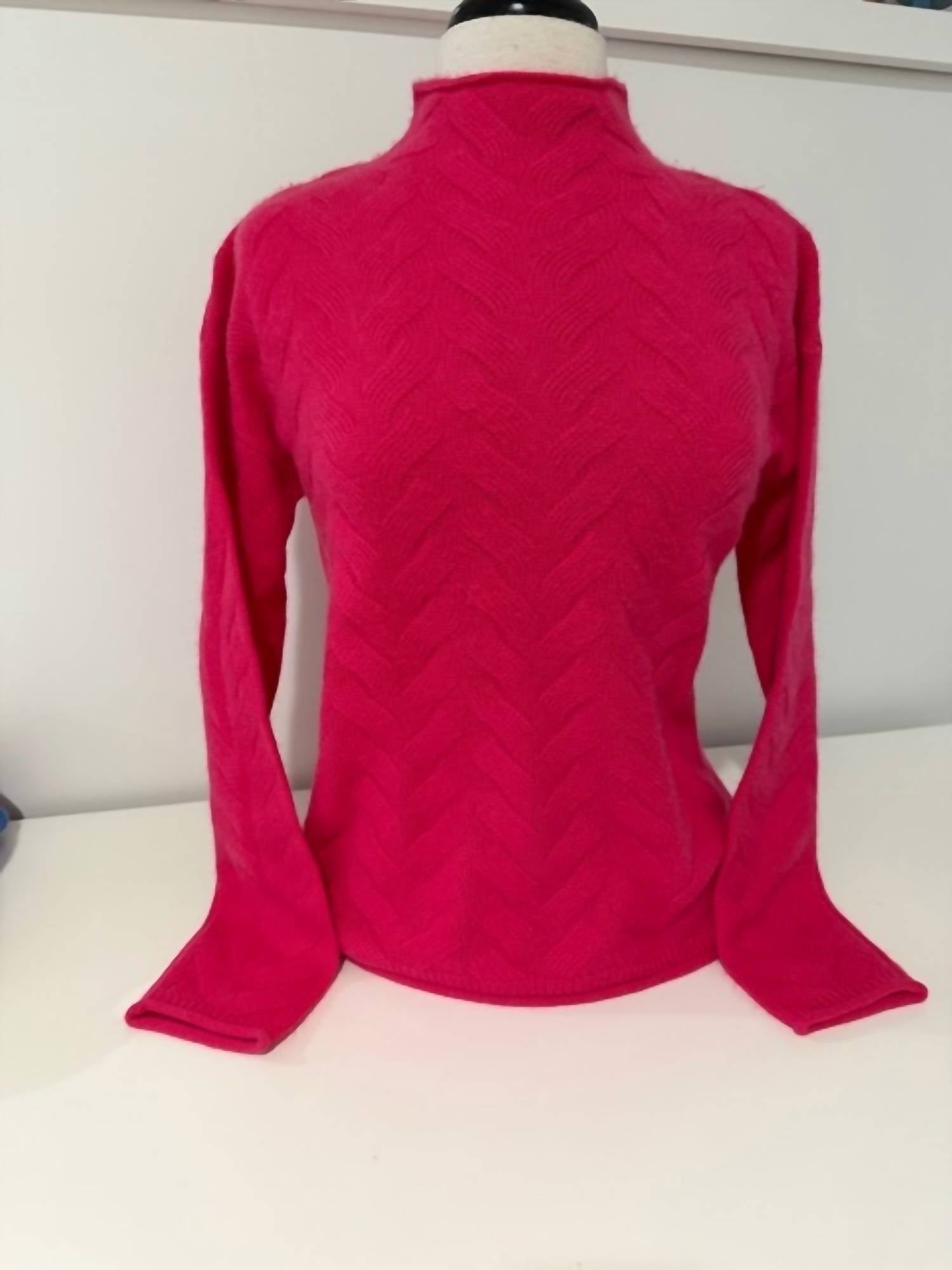 Tyler Boe Women's Cashmere Basketweave Sweater in pink - women's sweater