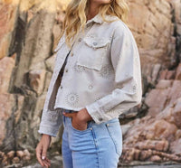 Esqualo - Judith Jacket With Embroidery Flowers